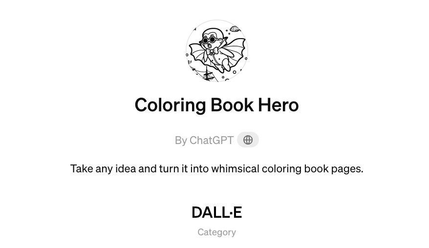 Coloring Book Hero（塗り絵用画像生成）