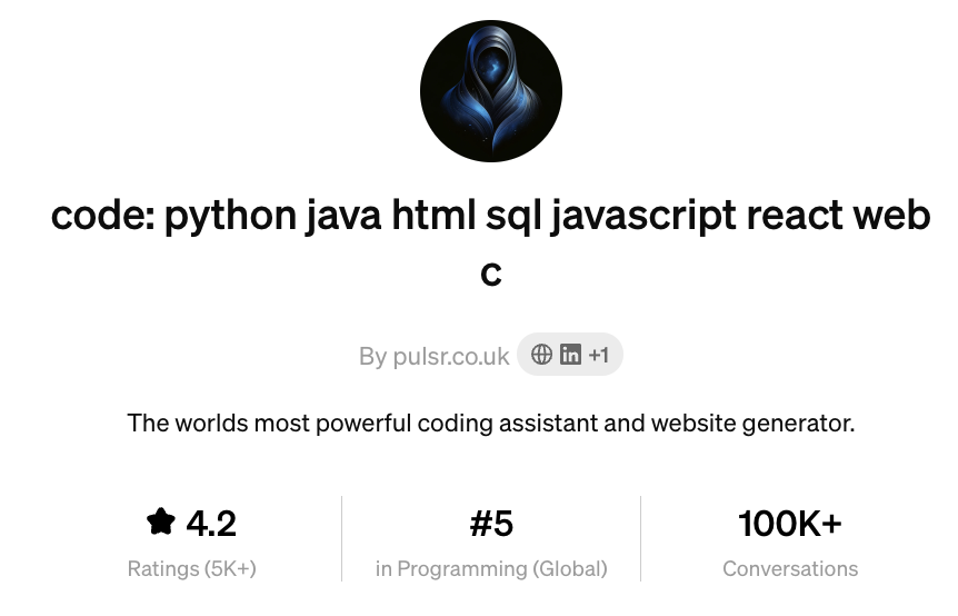 code: python java html sql javascript react web c